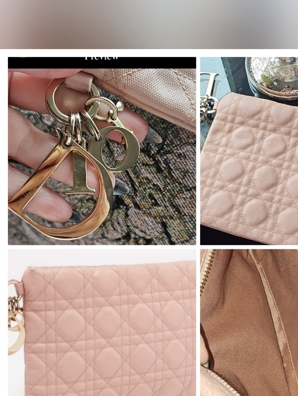 Dior Cannage Coated Canvas Panarea Clutch